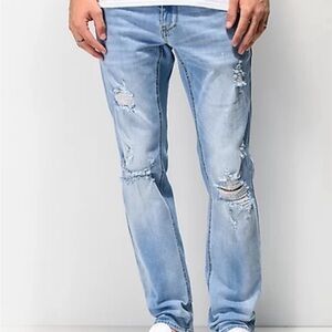 Empyre Mens Skeletor Rush EXT Stretch Skinny Jeans Size 28 Distressed Ripped